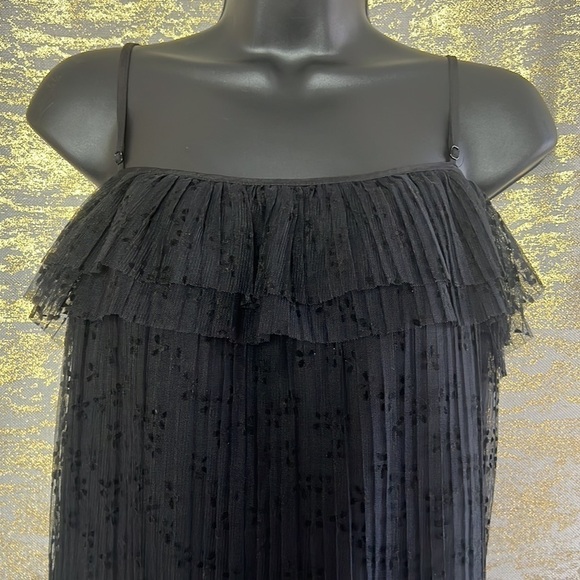 J. Crew Black Casual Floral Flutter Lace Camisole Style Top Size L - Picture 6 of 17